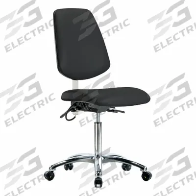 APPROVED VENDOR Task Chair: Vinyl, Armless, Ht Range 21 1/2 in to 29 in, 18 1/2 in Seat Wd - Vinyl ESD Chairs