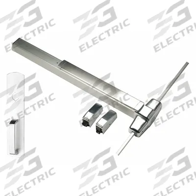 VON DUPRIN Surface Vertical Rod: 3 ft Max Door Wd - Surface Vertical Rod Push Bars