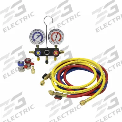 PRO-SET Manifold Gauge Set: Aluminum - Refrigerant Machine Replacement Hoses & Couplers