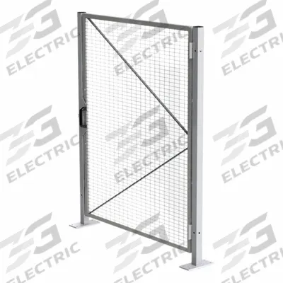 WIRECRAFTERS Woven-Wire Machine Guard Door: 60 in x 48 in, Padlock - Standard Woven-Wire Machine Guard Components