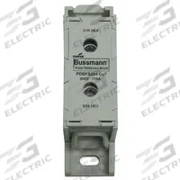 BUSSMANN Power Distribution Block: Finger-Safe, Lug, Lug, 14 AWG – 2/0 AWG For Line Side Wire Sizes (MPN PDBFS204). Key specifications — Mounting Type: DIN-Rail; Brand: BUSSMANN; For Conductor Material: Aluminum.