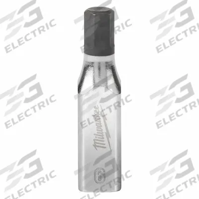 MILWAUKEE Socket: 1/4 in Drive Size, Hex Tip, 6 mm Tip Size, 1 9/16 in Overall Lg - Hex Bit Sockets