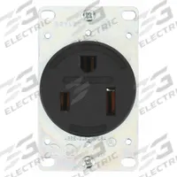 BRYANT Receptacle: Single, 5-50, Black, 125V AC, 50 A, 2 Pole / 3 Wire (MPN 9550FR)