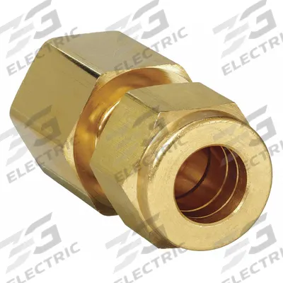 PARKER Compression Fitting Adapter: 3/4 in OD x 3/4 in pipe Size, Compression x FNPT - Double-Ferrule Brass Compression Fittings