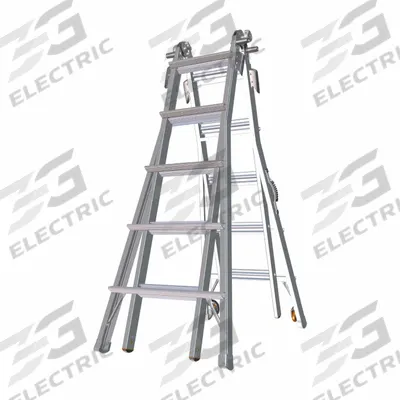 LITTLE GIANT Combination Ladder: 6 Configurations, Aluminum, 300 lb Load Capacity - Aircraft Support Multifunction Ladders