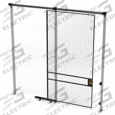HUSKY RACK & WIRE Slide Door: 10 ft H x 5 ft W x 1 3/4 in D, Black - Husky Rack & Wire Quick-Assemble Woven-Wire Partition Components