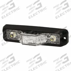 ECCO Forklift Safety Light: Perimeter Flashing Warning Light, Green, 1 5/16 in Overall Wd, LED (MPN ED3777G). Key specifications — Operating Voltage: 12-24V DC; Number of Flash Patterns: 29; Includes: Mounting Hardware; Electrical Connection: Blunt Cut Wires; Mount Type: Bolt; Brand: ECCO; Shape: Rectangular.