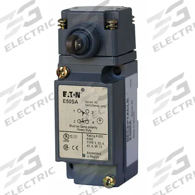 EATON Push Roller Plunger Limit Switch: Roller Plunger, Metallic, Momentary/Momentary - Side-Mount Roller-Plunger Limit Switches