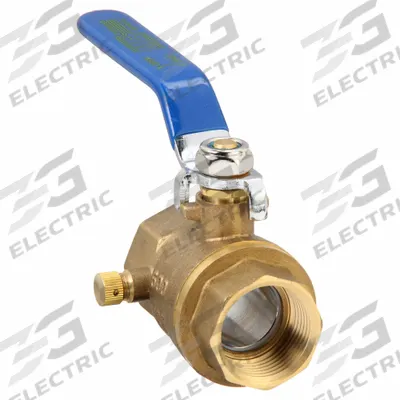 APPROVED VENDOR Manual Two-Way Ball Valve: 1 in, Brass, Straight, FNPT x FNPT - Brass Ball Valves with Drain