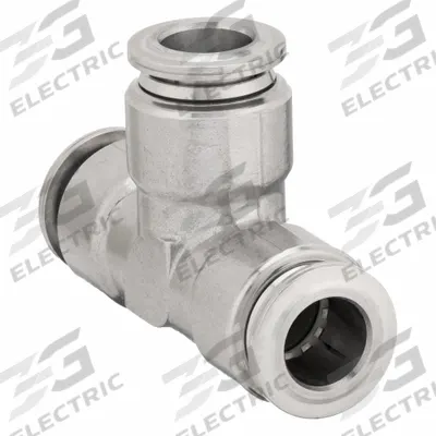 AIGNEP USA Push-Fit Tee Fitting: 12 mm OD x 12 mm OD x 12 mm OD Size, Stainless Steel - Stainless Steel Tube Fittings