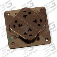 HUBBELL Receptacle: Hospital Grade Fed. Spec., Quad, 5-20R, Brown, 125V AC, 20 A, 2 Pole / 3 Wire (MPN HBL420H)