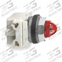 SCHNEIDER ELECTRIC Pilot Light: 30 mm Panel Mounting Size, Red, Incandescent, 9001K Series (MPN 9001KP1R9). Key specifications — Series: 9001K; Brand: SCHNEIDER; Includes Push-To-Test: No Push-To-Test Included.