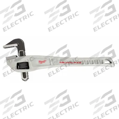 MILWAUKEE Offset Pipe Wrench: Aluminum, 2 in Jaw Capacity, Serrated, 14 in Overall Lg - Offset Pipe Wrenches
