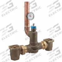 POWERS Thermostatic Mixing Valve: 2 in Inlet Connection Size, 2 in Outlet Connection Size, NPT x NPT (MPN LFSH1435 W/TP GAUGE). Key specifications — Brand: POWERS.