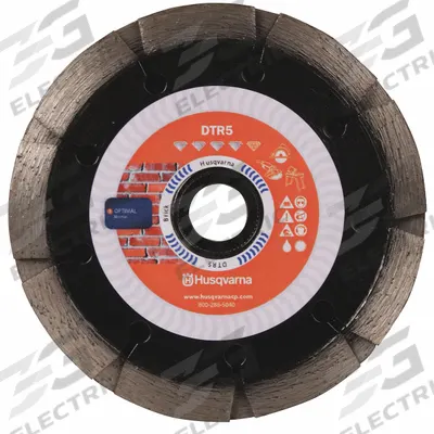 HUSQVARNA Diamond Saw Blade: Block/Brick/Masonry/Mortar, 5 in Blade Dia. - Tuckpointing Blades