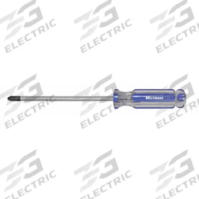 WESTWARD General Purpose Pozidriv Screwdriver: #2 Tip Size, 6 in Shank Lg - Pozidriv Screwdrivers