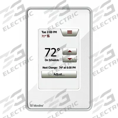 THERMOSOFT Electric Floor Heater Thermostat: 3 3/16 in Overall Wd, 120/240V AC, 41° to 104°F - Thermostats for Electric Floor Heaters
