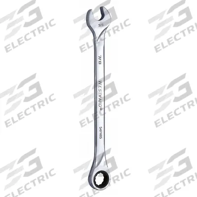 WESTWARD Combination Wrench: Alloy Steel, Chrome, 7/8 in Head Size, 13 in Overall Lg - SAE 12-Point Ratcheting Combination Wrenches