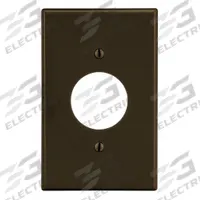 HUBBELL Wall Plate: Single Circular Opening, 1 Gang, Brown, Std Size (MPN P7). Key specifications — Brand: HUBBELL; Material: Polycarbonate.