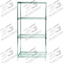 APPROVED VENDOR Wire Shelving Unit: Starter, 60 in x 24 in, 63 in Overall Ht, 4 Shelves, Silver (MPN WR63-2460S). Key specifications — Recommended Environments: Wet; Color: Silver; Material: Stainless Steel; Brand: APPROVED VENDOR.