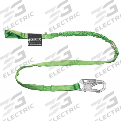 MILLER BY PIP Shock-Absorbing Lanyard: Tubular Webbing, Steel Snap Hook, Polyester Web Loop - General Fall Protection Shock-Absorbing Lanyards