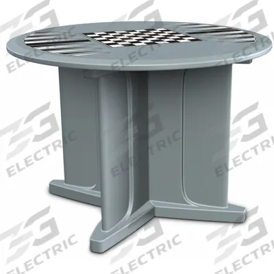 CORTECH Table: 29 in Overall Ht, 42 in Overall Dia, Game Top Included, Ballast Accepted - Round X-Base Tables