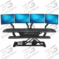 VERSADESK Electric Sit-Stand Desk: Electronic, Black, Compressed Wood, 48 in Overall Wd (MPN VT7644824-00-01). Key specifications — Includes: Noise Attenuation Pads; Desktop Material: Compressed Wood; Brand: VERSADESK; Desktop Color: Black.
