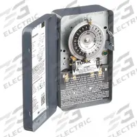 TORK Electromechanical Timer: 24 hr, 208-277V AC, DPST, Mechanical (MPN 1104B). Key specifications — Body Material: Metal; Indoor/Outdoor Usage: Indoor; Mounting Style: Surface; Brand: TORK.