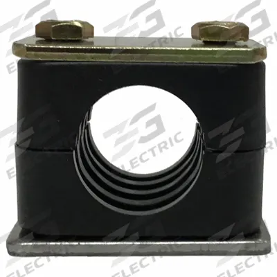 ZSI Vibration-Damping Pipe Clamp: Ribbed Bore, Steel Clamp, Polypropylene Cushion - Vibration-Dampening Textured Core Beta Clamps