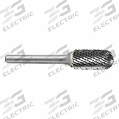 SGS PRO Carbide Bur: Ball-Nosed Cylinder, SC-5, Double Cut, 1/2" x 1" Head - Double-Cut Ball-Nosed Cylinder Burs