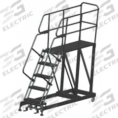 BALLYMORE Mobile Work Platform: 4.2 ft Platform Ht - Max, 24 in x 60 in, Steel, 800 lb Load Capacity (MPN SEP5-2460). Key specifications — Folding: Not Foldable; Mobility: Rolling; Brand: BALLYMORE; Color: Gray; Height Adjustability: Fixed Height; Includes Handrails: Handrails Included; Locking Mechanism: Foot-Activated Step Lock; Handrails: Includes Handrails.