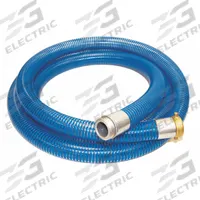 Water Suction and Discharge Hose: 1 1/2 in Hose Inside Dia., 90 psi, Blue/Clear, 20 ft Hose Lg (MPN 45DU70). Key specifications — Temp. Range: -40° to 150°F; Hose Color: Clear; Brand: KURIYAMA.