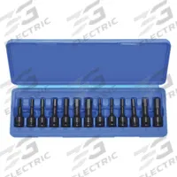 WESTWARD Impact Socket Bit Set: SAE/Metric, 3/8 in Drive Size, 13 Pieces, Fixed Insert, Hex Tip (MPN 4PRG1). Key specifications — attr1204730: Fixed Insert; attr1228046: 3/8 in; attr1204738: WESTWARD; attr1225719: 3/16 in to 1/2 in.