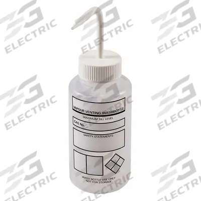DYNALON Wash Bottle: 500 mL, Write-On, White, Wide, Std Spout Spout, Colorless - Wide Mouthed Standard Spout Wash Bottles