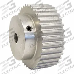 DAYTON Timing Pulley: Modified Curvilinear, Fixed, For GT Timing Belt Section, For 15 mm Belt Wd (MPN 36-5P15-6A4). Key specifications — Brand: DAYTON; Finish: Clear Anodized; For Belt Series: Powerhouse®.