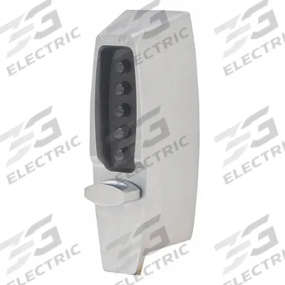 SIMPLEX Mechanical Push Button Lockset: 2 1/4 in Door Thick - Max, Push Button - Mechanical Keyless Access Deadbolts