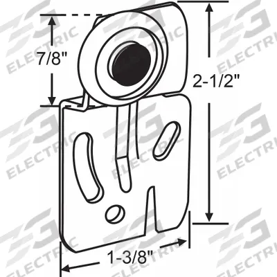 APPROVED VENDOR Hanger: 2 1/2 in Lg, 1 3/8 in Wd - Hanging Door Rollers
