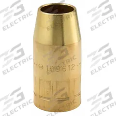 MILLER ELECTRIC Nozzle: FasTip, 3/4 in, Straight, Brass, Miller (MPN 199612). Key specifications — Insulation Type: Insulator Sold Separately; Duty Rating: Heavy Duty; For Contact Tip Series: FasTip; Manufacturer Part Number: 199612; Brand: MILLER ELECTRIC.