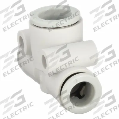 SMC Push-Fit Tee Fitting: 8 mm OD x 8 mm OD x 10 mm OD Size, Polybutylene Terephthalate - Polybutylene & Brass Tube Fittings