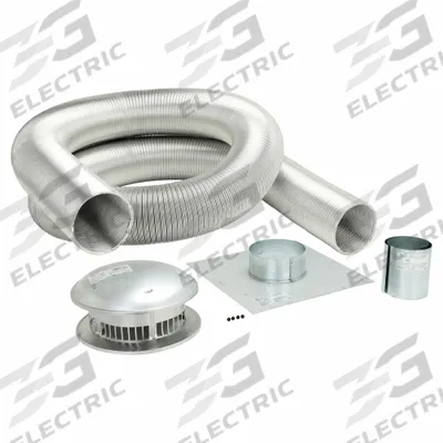 AMERI-VENT Chimney Liner Kit: 6 in Duct, LP Gas, 35 ft Lg, 470°F Max, 3003, Aluminum - Flexible Chimney Liner Kits