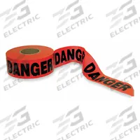 APPROVED VENDOR Barricade Tape: 1,000 ft Lg, 3 in Wd, Danger Legend, Polyethylene, Red Color (MPN 1N960). Key specifications — Tape Message: Danger; Message Color: Black; Brand: APPROVED VENDOR.