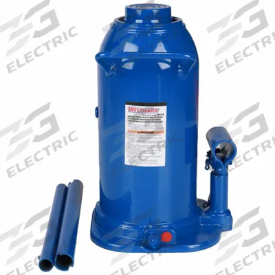 WESTWARD High-Clearance Bottle Jacks: Steel, Manual Handle, Mechanical, 30 ton Load Capacity
