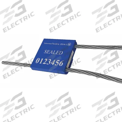 UNIVERSEAL Cable Seals: Blue, Steel, 12 in Cable Lg, 3/32 in Cable Dia, Sequential - Adjustable-Length Cable Seals