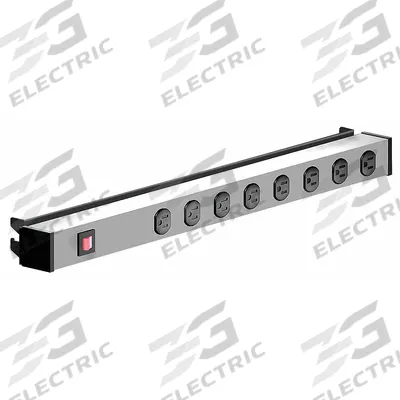 HERGO Power Strip: Gray, 23 1/8 in Overall Ht, 3 in Overall Wd - Power Strips