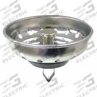 KISSLER Strainer: 3 in Overall Dia, 3 in Overall Ht, Stainless Steel, Chrome, Silver, Push and Twist (MPN 59-2005). Key specifications — Material: Stainless Steel; Color: Silver; Connection Type: Push and Twist; Brand: KISSLER; Application: Sink Drain.
