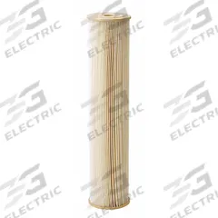 APPROVED VENDOR Water Filter Cartridge: 1 micron, Pleated, 20 gpm, 20 in Overall Ht (MPN 255493-75). Key specifications — Brand: APPROVED VENDOR; Filter Media: Resin-Impregnated Pleated-Cellulose Polyester.