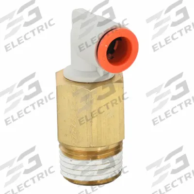 SMC Push-Fit Elbow Fitting: 3/8 in OD x 1/2 in Pipe Size, Push-to-Connect x MNPT - Polybutylene & Brass Tube Fittings
