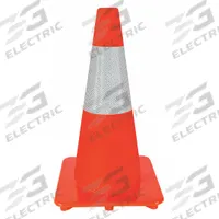 Traffic Cone with Bands: MUTCD/NCHRP-350, 18 in Cone Ht, Orange, High-Intensity Prismatic, PVC (MPN 6FGZ4). Key specifications — Base Color: Orange; Brand: APPROVED VENDOR; Cone Material: PVC; Legend: Blank.