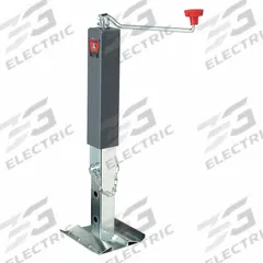 REESE Trailer Jack Square: Topwind Trailer Jack, 10,000 lb Static Load Capacity, Topwind, Weld-On (MPN 180304). Key specifications — Handle Type: Topwind; Mounting Type: Weld-On; Maximum Lift Height: 3 ft 4-3/16 in; Base: Detachable Footplate; Brand: REESE.