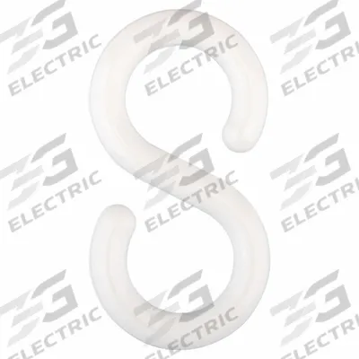 APPROVED VENDOR S-Hook for Plastic Chain Barrier: White, 2 93/100 in Overall Lg - S-Hooks for Plastic Chain Barriers
